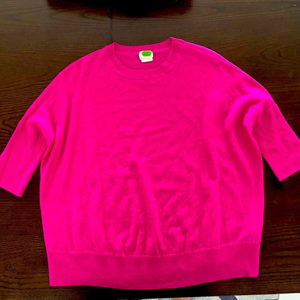 By Anthropologie Size L Hot Pink Sweater